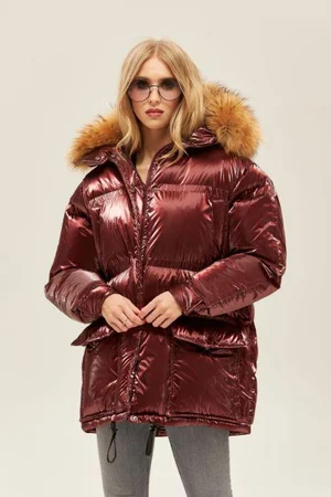 2020 Шикарный зимний пуховик с натуральным мехом енота (Зимняя куртка) - Киев, Киевская область