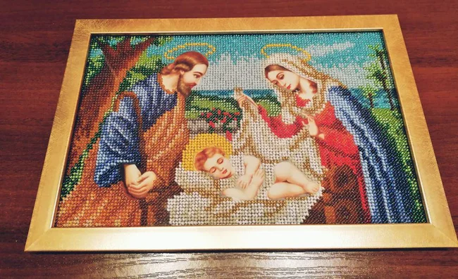 Картина з бісеру "Ісус в колисці" - Луцк, Волынская область