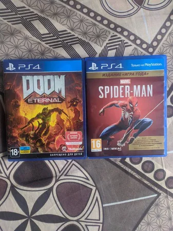 Диски с играми на PS4 | Doom Eternal | Spider-Man:Игра года - Мелитополь, Запорожская область