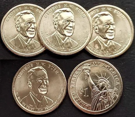 1 доллар США. 41-й президент США Джордж Буш — старший - Запорожье, Запорожская область